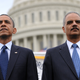Attorney General Eric Holder (right) and President Barack Obama attend the 32nd annual National Peace Officers’ Memorial Service on the grounds of the U.S. Capitol on May 15, 2013, in Washington, D.C.
Olivier Douliery-Pool/Getty Images